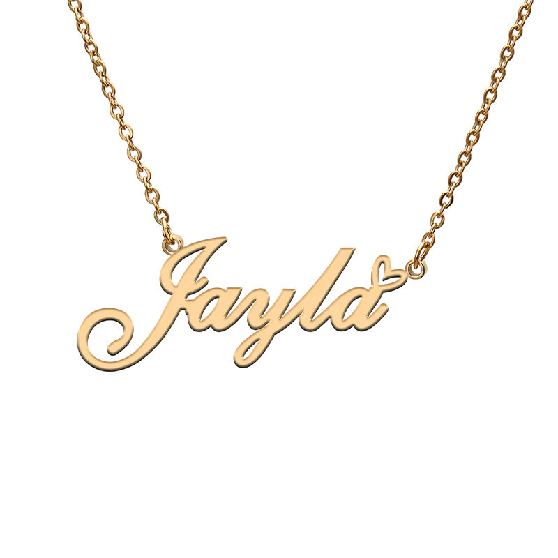 

God with Love Heart Personalized Character Necklace with Name Jayla for Best Friend Jewelry Gift