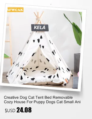 RFWCAK мультяшная палатка для питомцев, кровать для маленьких собак, кошек, домашний питомник для щенков, домик для кошек, Kattenmand переносной вигвам, содержит коврик
