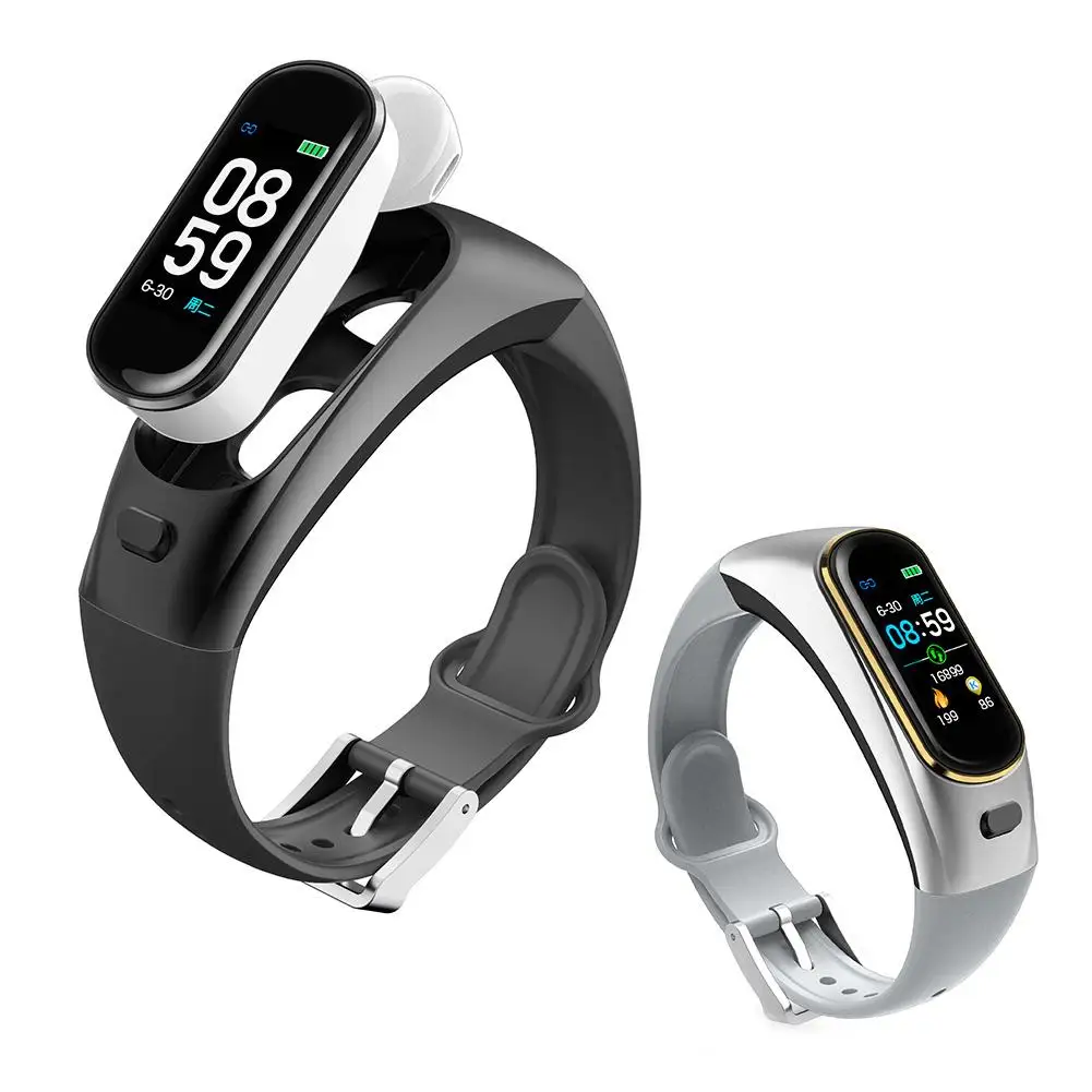 2 in 1 Bluetooth Smart Wristband Smart Bracelet Fitness Track Smart Band Heart Rate Activity Bracelet Sport Smart Bracelet