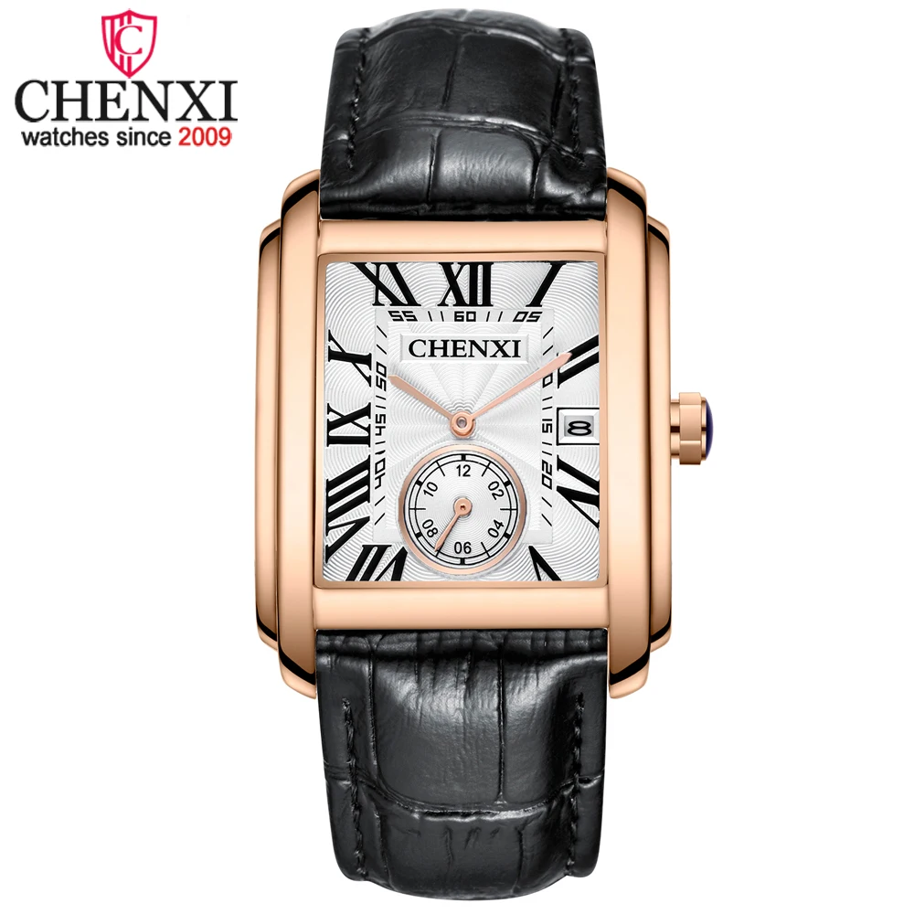 CHENXI Top Brand Mens Quartz Watches Luxury Leather Sport Watch Men Fashion Waterproof Calendar Wrist Watch Relogio Masculino