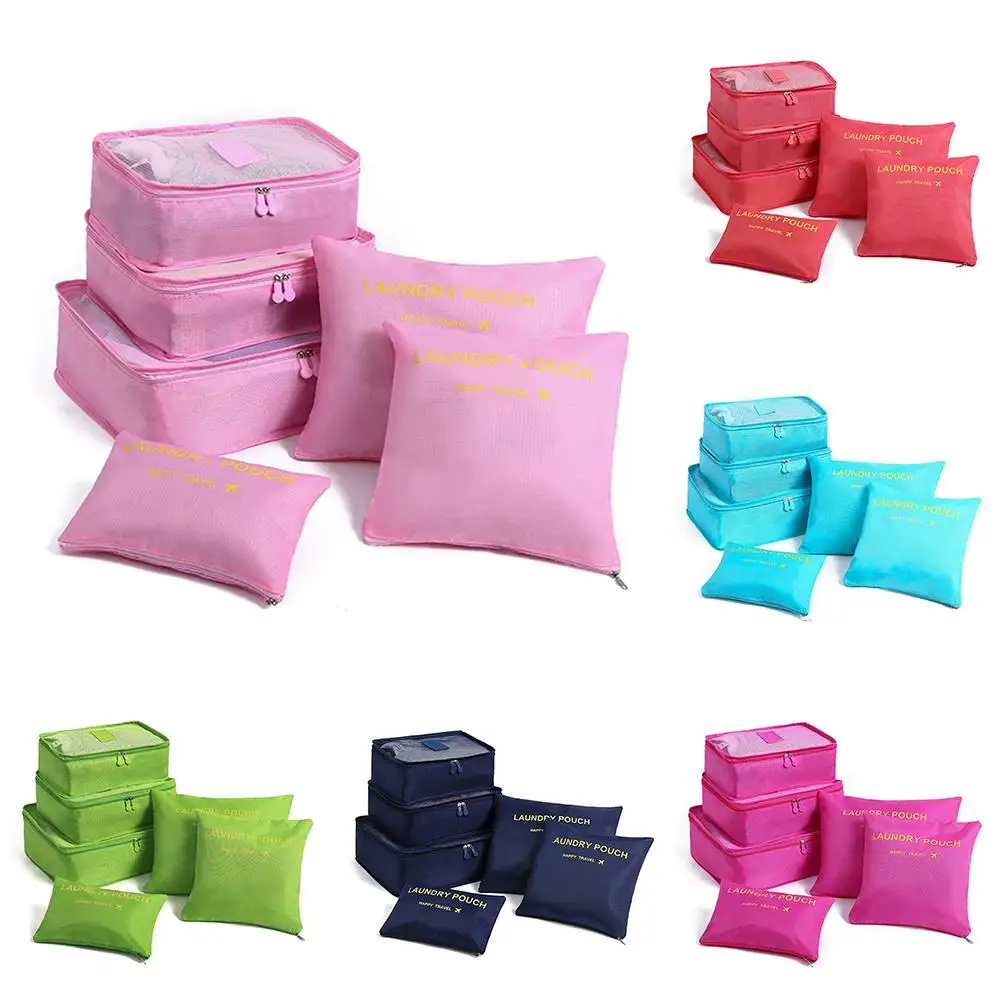 

HOT SALE 6Pcs Zippered Travel Bags Luggage Organizer Clothes Bra Socks Storage Pouch