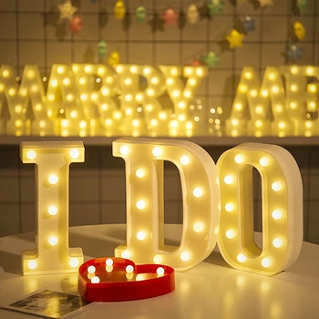 

3D Letter Light 26 Letter LED Night Lamp 0-9 Digital Marquee Sign Alphabet Wall Hanging Light Home Wedding Birthday Decor Light