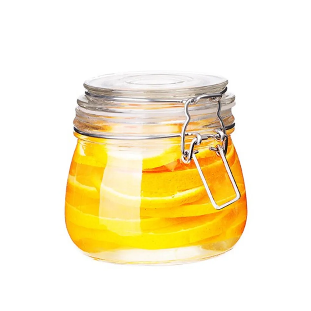 

Clear Seal Jar Seal Pot Storage Container with Stainless Steel Buckle for Honey lemon passion fruit Storaging