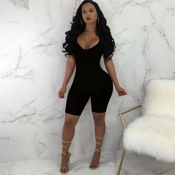 

2019 Fashion Trend Women Short Trousers Backless Bandage Jumpsuit Romper Bodycon Playsuit Clubwear Party Sexy Hot Bodysuit