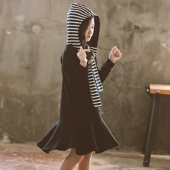 

School Kids Dresses For Girls With Long Sleeves Spring Autumn 2020 Baby Girl Party Dress Teenager Children Dress Fashion Clothes