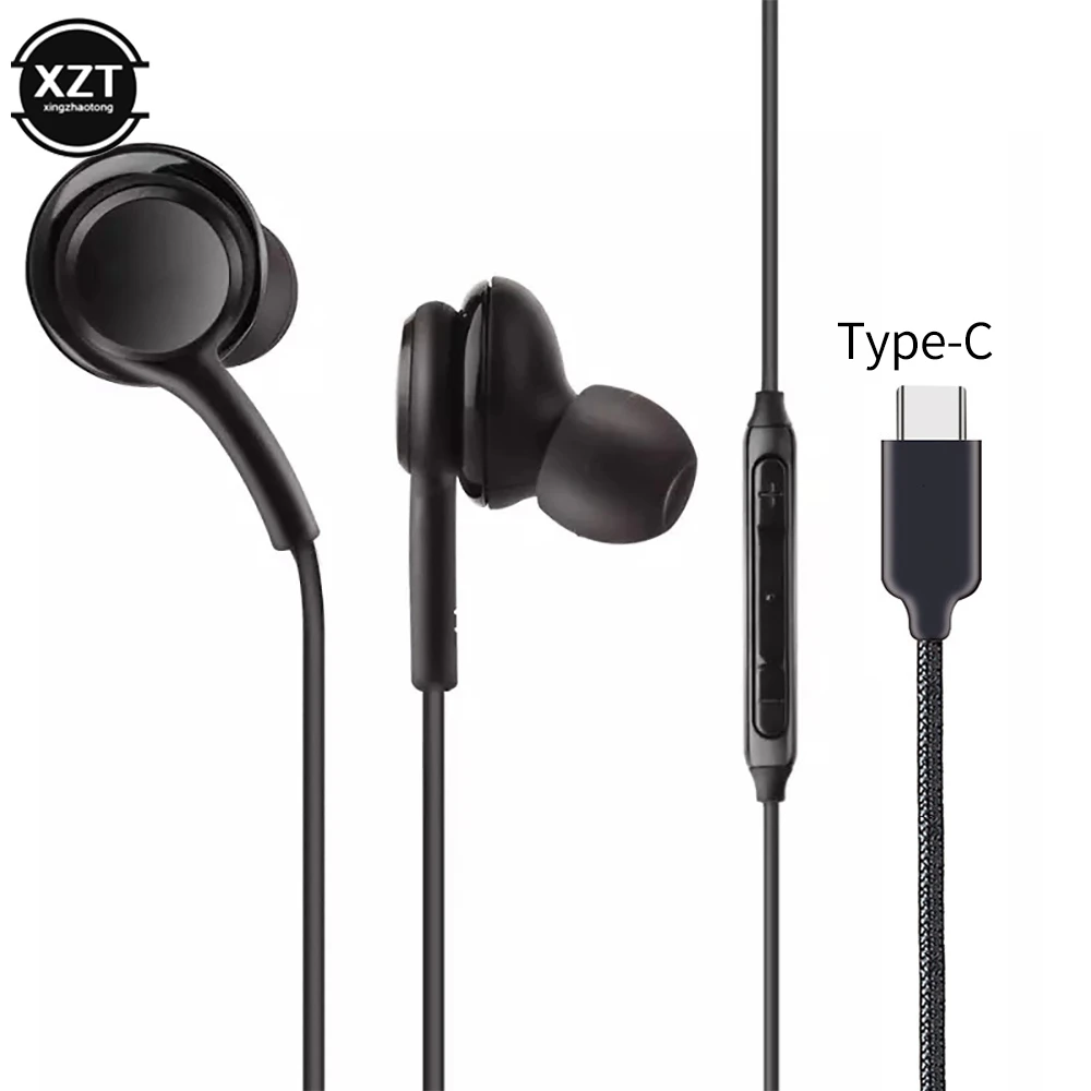 Headphones Wired Usb Type C Earphone for Samsung Galaxy Note S9 S8 S10 Plus S20 Ultra Noise Canceling Earbuds Headset with Mic
