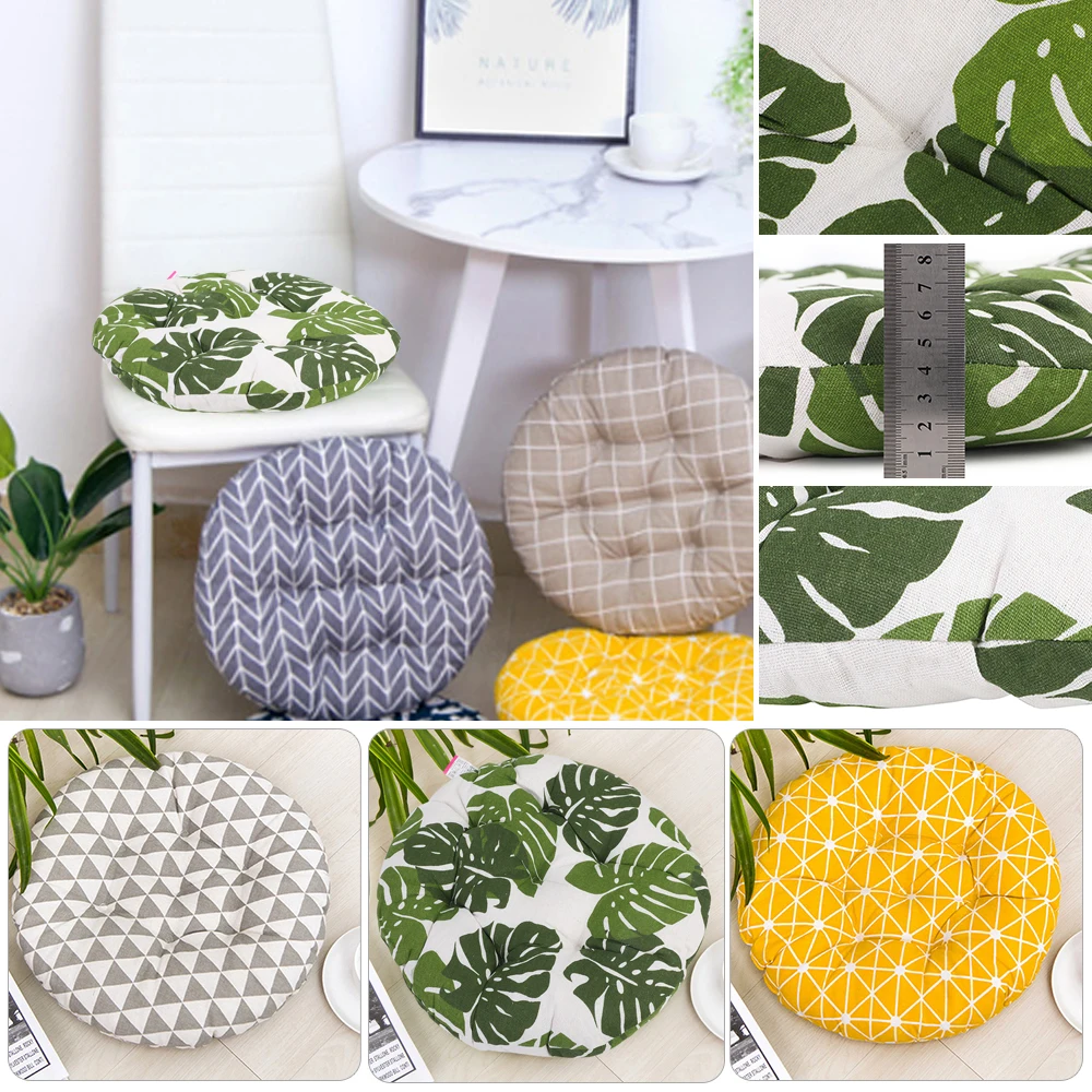 

9 Styles Cotton Round/Square Thickened Winter Cushion Home Office Seat Bar Dining Chair Seat Pads Garden Floor Cushion 40x40cm