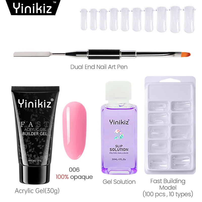 Акриловый гель Yinikiz 4 шт. в комплекте 30 мл уф для быстрого наращивания