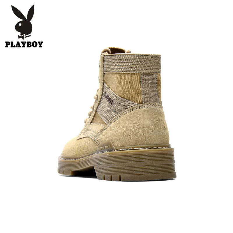 PLAYBOY/Новые мужские ботинки; зимние кожаные ботинки высокого качества; нескользящие ботинки для отдыха; мужские кроссовки на шнуровке в стиле ретро; повседневная обувь