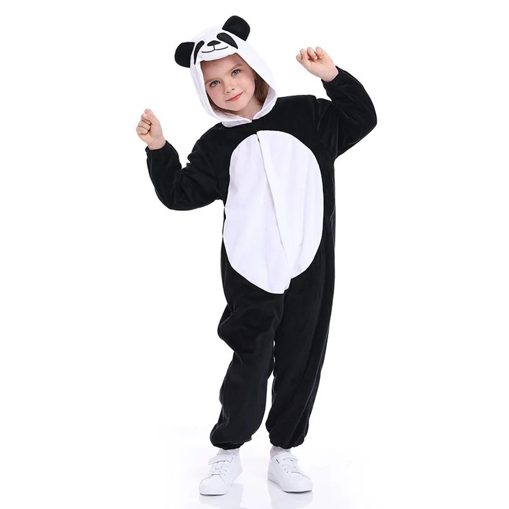 Kid Animal Cosplay Costume for Halloween Make Up Party Unisex Panda Hooded Jumpsuit for Carnival Theme Party Stage Performance Kid Animal Cosplay Costume for Halloween Make Up Party Unisex Panda Hooded Jumpsuit for Carnival Theme Party Stage Performance