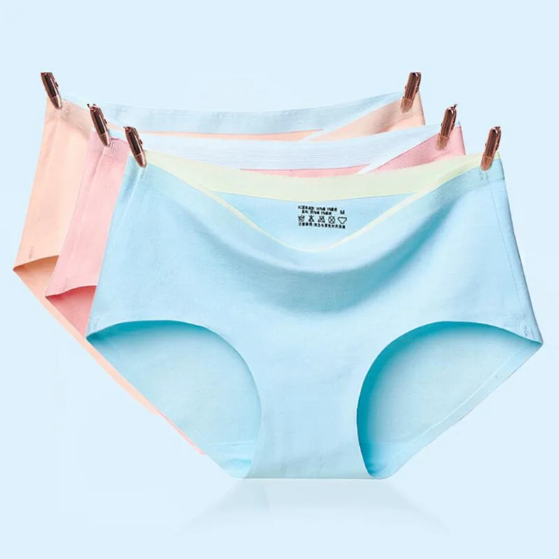 

10PCS NEW Girl Seamless Panties Lady Elastic Underwear Teenage Girl Candy Color Mid-Waist Soft Healthy Summer Breathable Briefs