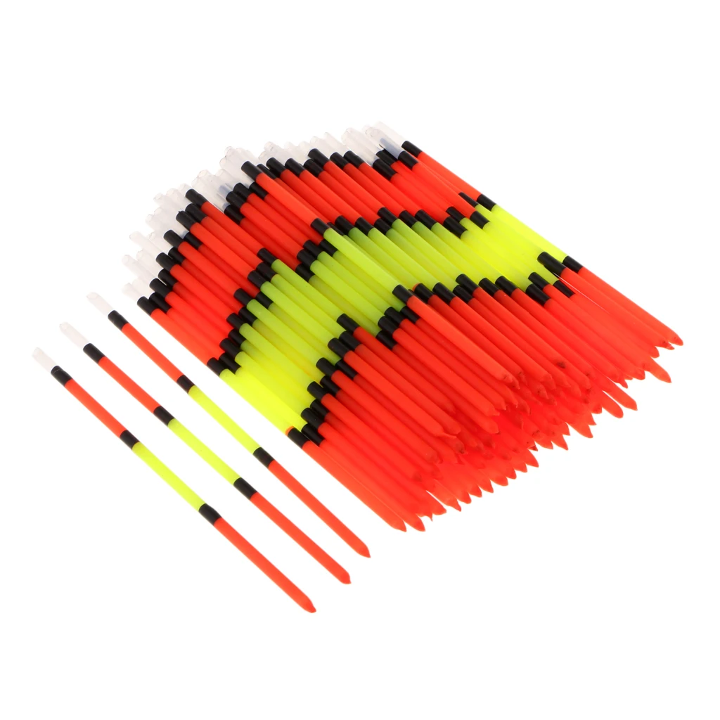 100pcs 50mm Plastic Fishing Float Floating Stick Tube with Super Buoyancy and Sensitivity Sea Fishing Accessories Tackles