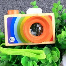 Деревянная мультипликационная однообъективная зеркальная камера-калейдоскоп многоугольная Призма гибкий пчелиный глаз эффект детская забавная игрушка