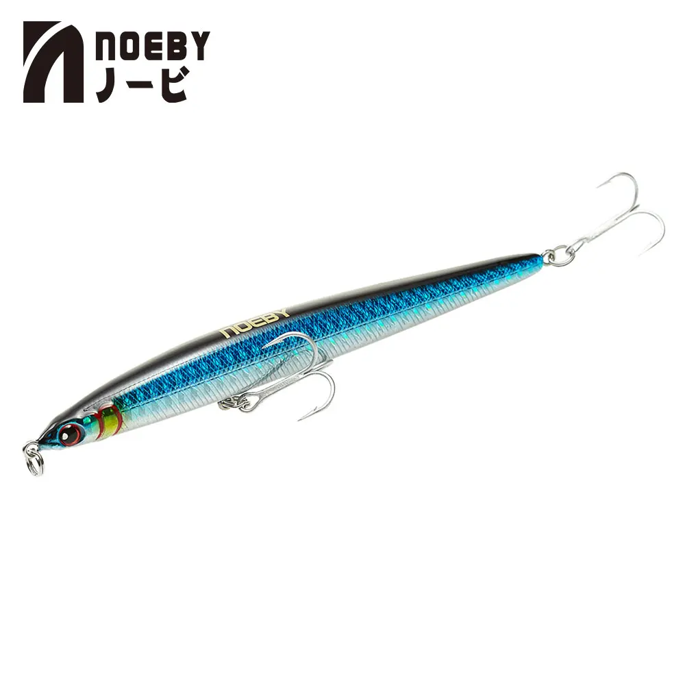 NOEBY NBL9126 карандаш Тонущая приманка stickbait Блюз код тонкий C длинный литье Рыбная приманка вобблер 125 мм/21,5 г Япония крючки - Цвет: NF012