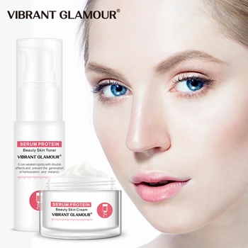 

VIBRANT GLAMOUR Serum Protein Face Cream Face Toner Skin Care Set Anti Aging Anti-wrinkle Moisturizing Brighten