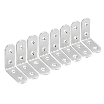 

uxcell 8Pcs Corner Brace 50x50x20mm Stainless Steel Joint L Shape Right Angle Brackets Fastener to fasten desks chairs etc