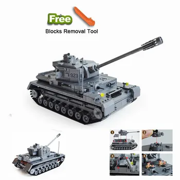 

82010 1193 Large Panzer IV Tank Building Blocks DIY Bricks Set Educational Toys For Children City tank