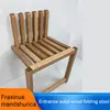 Wall-Mounted Folding Footstool, Porch Chair, Shoe Stool Chair, Hidden Solid Wood Folding Bathroom Stool 1