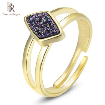 

Bague Ringen 100% Real 925 Sterling Silver Geometric Crystal Ring Ladies Wedding Rings Women Engagement Original Fine Jewelry