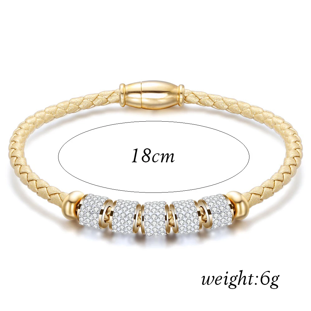 Leather Stainless Steel Bracelet Jewelry