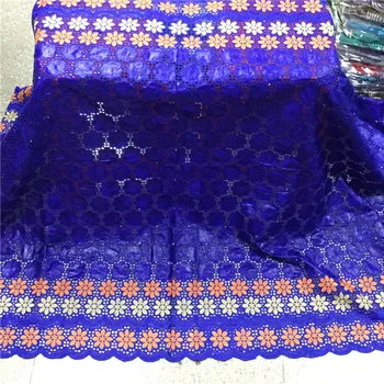 

New Design Blue African Lace Fabric 2020 High Quality Bazin Riche Fabrics French Cotton Lace Fabric For Party Dress Sewing