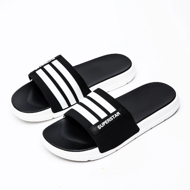 Men House Slippers Male Indoor Bath Summer Simple Home Shoes Couple PVC  Soft Stripes Boy Black White Man Casual Flip Flops - AliExpress