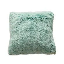 comfortable home bed plush cushion cover 42*42mm no inner long fluff housse de coussin green orange soft cushion cases dec X66