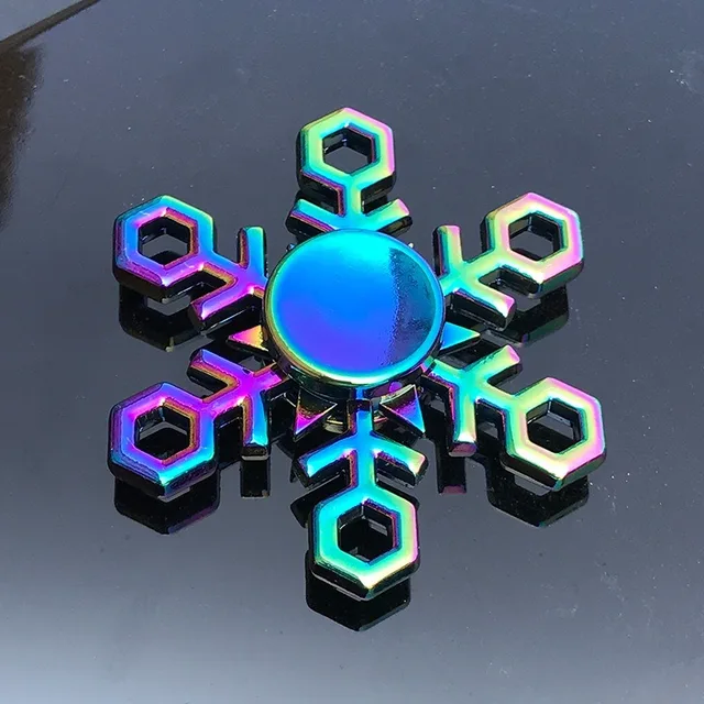 New Rainbow Metal Hand Spinner Focus Toy Ninja Fidget Spinner R188 Electroplate Hybrid Bearing Toys for Children Wholesale 4