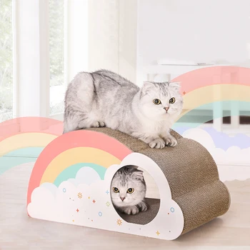 

HOOPET Pet Cat Scratching Corrugated Board Grinding Claw Plate+Catnip Paper Pad Climbing Scraper Mat
