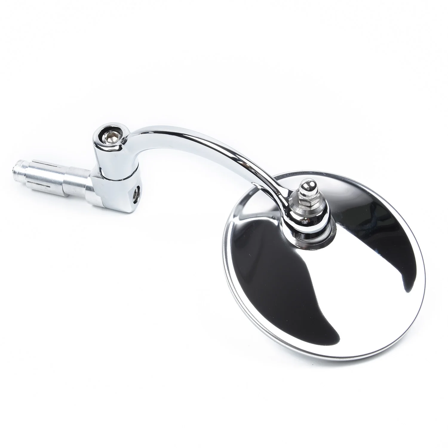 

Adjustable Rearview Mirror Round Bar End Side For Cafe Racer Clear Parts Set Kit