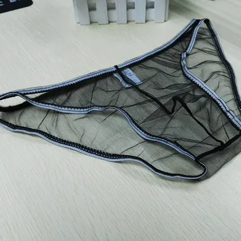 

Transparent Sexy Men Panties Slip Soft Breathable Male Net See Through Mesh Low Waist Briefs Underwear