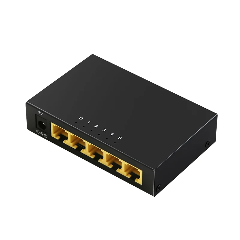 

5 Ports Giga Network Switch Hub with Iron Case 10/100/1000Mbps Ethernet Lan Hub for Computer