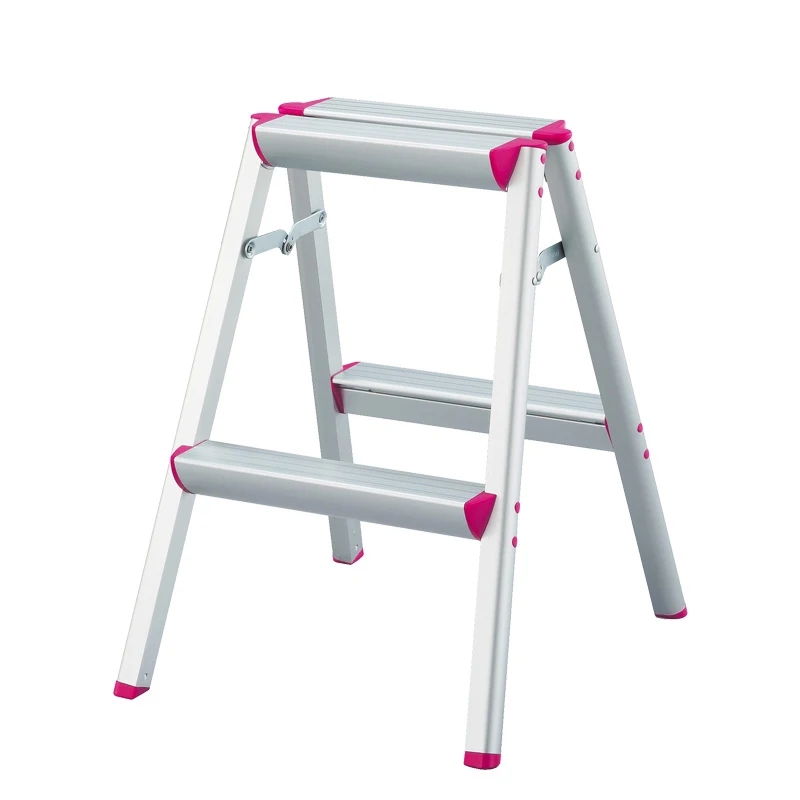 

HASEGAWA Step Ladder Double Sided Multi Purpose lightweight Aluminium Anti Slip Feet Foldable Design Ideal for Home/Kitchen pink