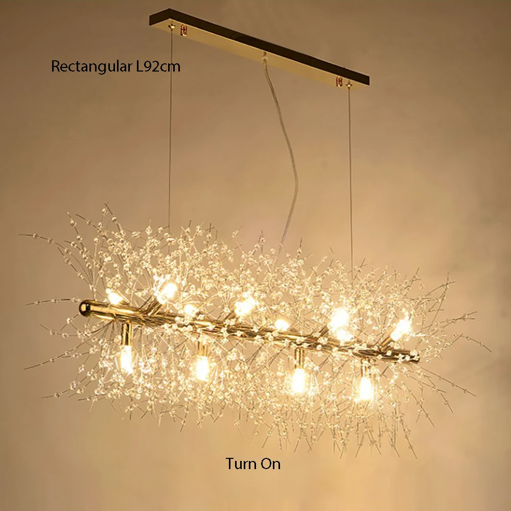 Crystal snowflake chandelier For Living Room Kitchen Rectangle Globe Dandelion chandelier Nordic Decor round led ceiling lamp foyer chandelier