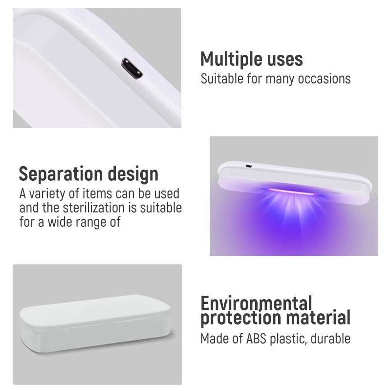 УФ Мини стерилизатор Перезаряжаемые LED коробка Travelable чехол для одежды мобильного