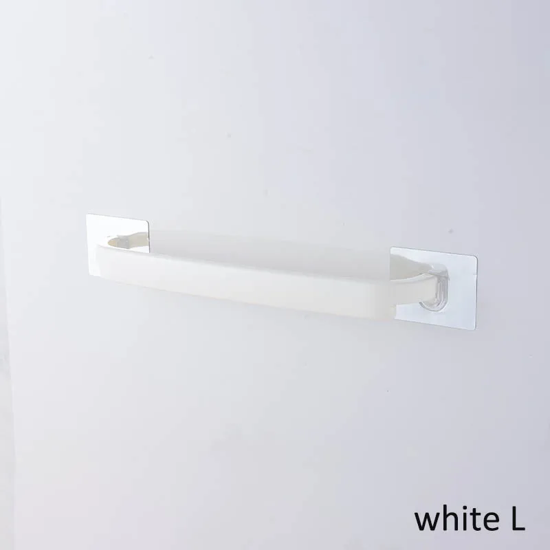 white L 1 шт. Портативный перфоратор для пластика, настенный держатель для полотенец, держатель для полотенец, аксессуары для ванной комнаты - Цвет: white L