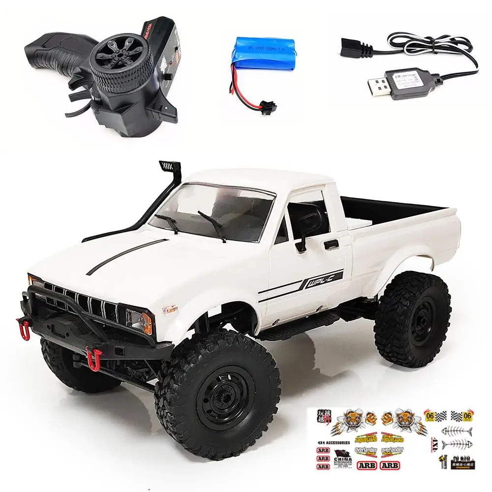 WPL C24-1 4WD 1:16 RC Car 2.4G Proportional Control Crawler Off-road Car Buggy With LED Head Light Kids Battery Powered Cars RTR