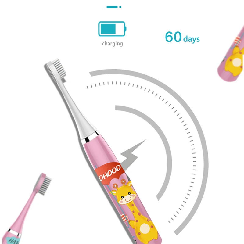 Детская мультяшная акустическая волна электрическая зубная щетка дети дома милые мягкие волосы электрические зубные щетки водонепроницаемые