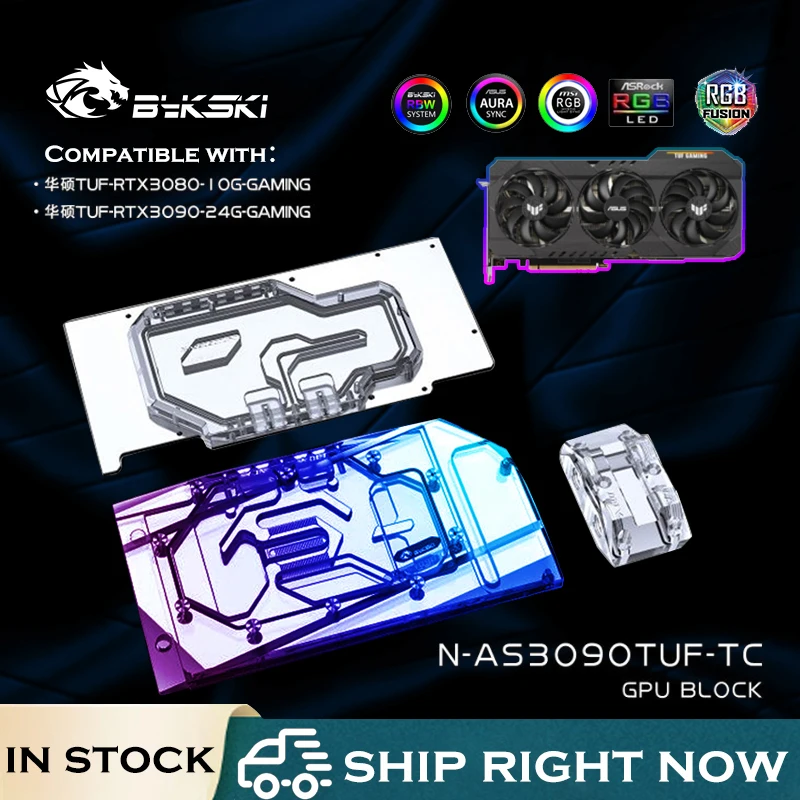Bykski N-As3090Tuf-Tc, Attivo Raffreddamento Gpu Backplate Water Block Per Asus Tuf Rtx 3090 3080 Gaming,Vram Radiatore Dissipatore Di Calore Di Raffr