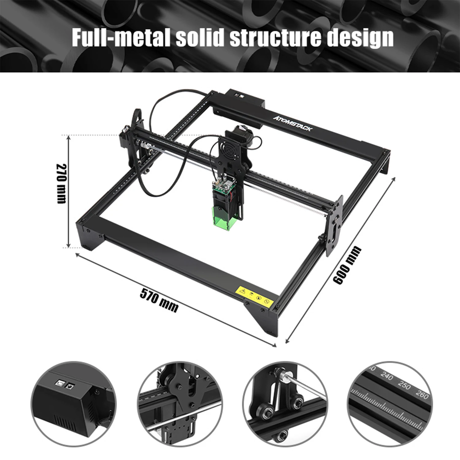 4500mw Desktop DIY LaserGraviermaschine Gravurmaschine Engraving Drucker EU Plug 