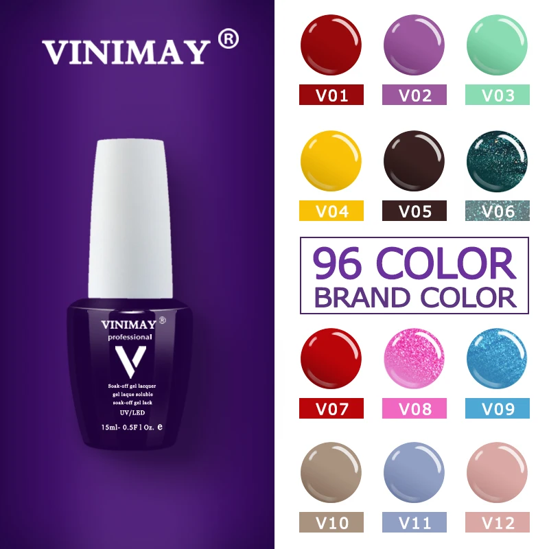 Vinimay Gel Smalto Per Unghie Nuovo 96 Colori Gel Gelpolish Varnis Gellak Vernice Primer Set Soak Off Opies Gel Uv Smalto Nail Art 15Ml