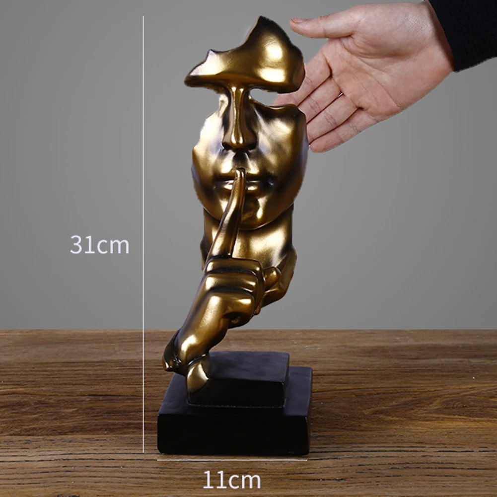 Abstract Sculpture Figurine Ornaments Resin Silence Is Gold Sculpture Statuette Figurine Craft Office Home Decoration Modern Art Abstract Sculpture Figurine Ornaments Resin Silence Is Gold Sculpture Statuette Figurine Craft Office Home Decoration Modern Art