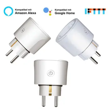 

New EU Intelligent Socket 16A 240V Wifi Switch Smart Home Alexa Google Home Voice Socket Remote Timing Plug Work With Tuya App