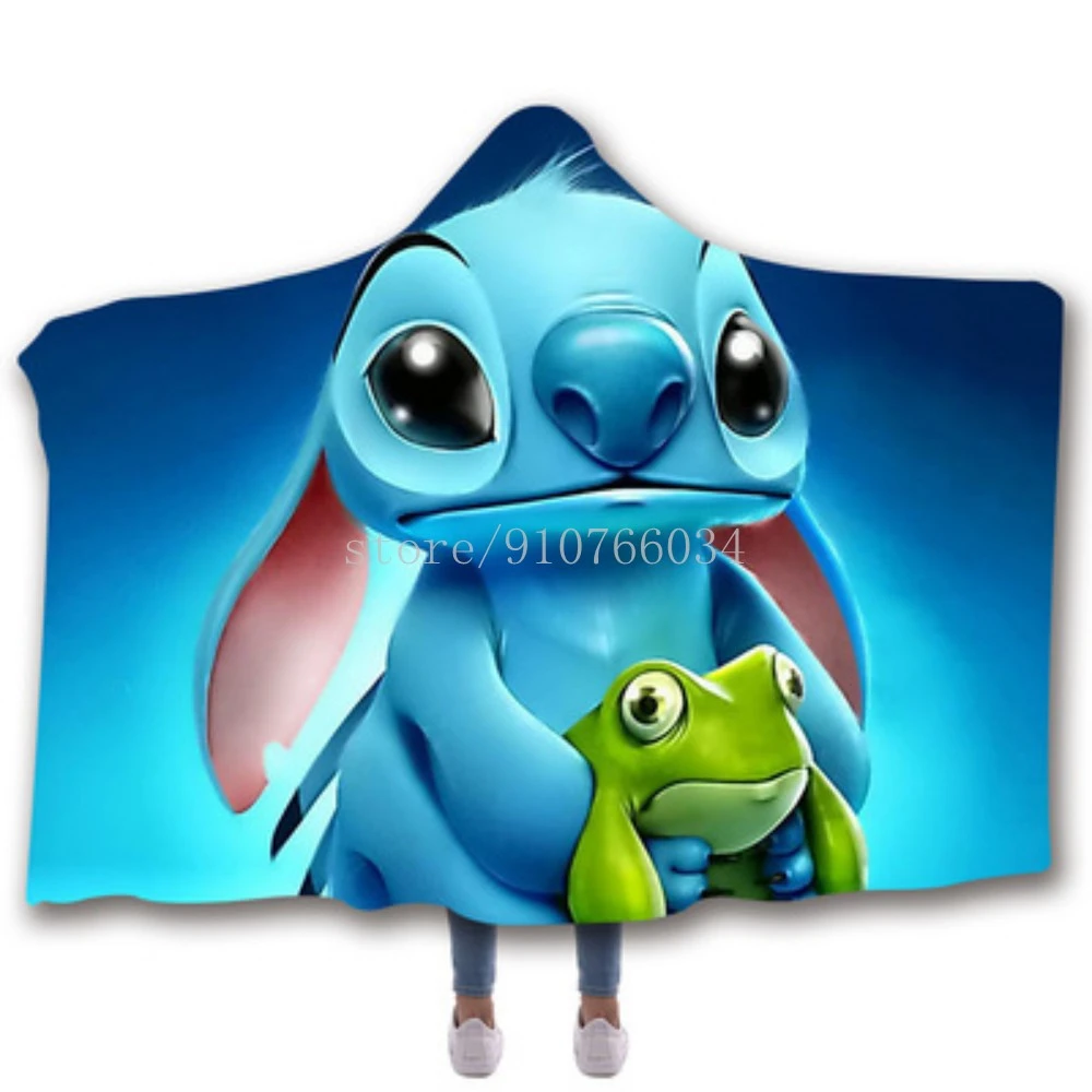 Manta Con Capucha 3d De Lilo Stitch Para Bebe Manta Para Dormir Sherpa De Dibujos Animados Sofa Tv Coche Manta Y Manta Envolvente Aliexpress