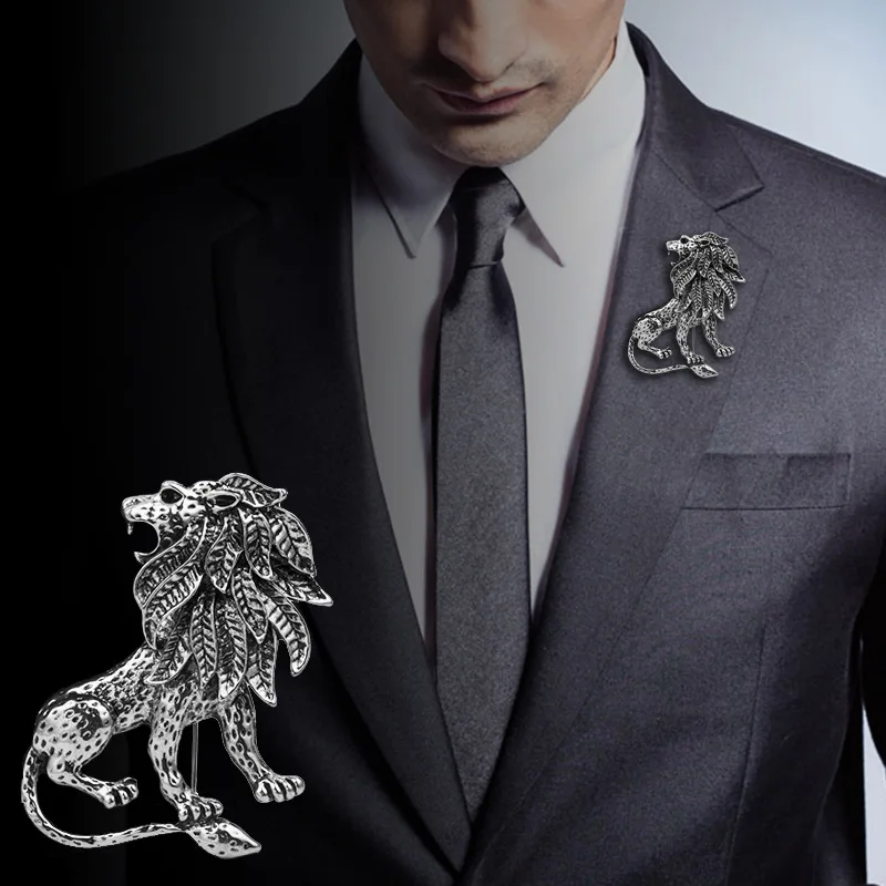

Men Women's Cool Suit Collar Pin Buckle Europe And America Origional Design Cool Lion Brooch Vintage Brooch Accessories