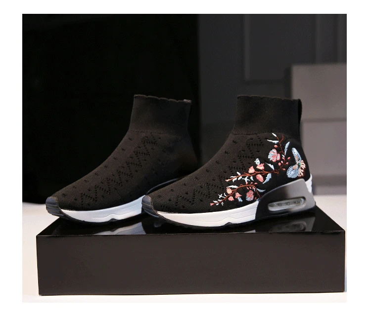 Buono Scarpe/классические эластичные ботильоны на плоской подошве; женские шерстяные вязаные повседневные женские кроссовки; короткие ботинки; тянущийся носок; женская обувь
