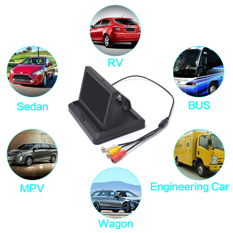 Автомобильный монитор заднего вида складной " lcd HD 800*480 экран автомобильный монитор заднего вида Парковка Авто монитор заднего вида камера автомобильные аксессуары