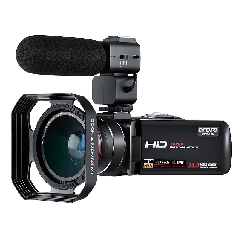 

Camcorder Video Camera Night Vision Full HD 1080P 3.0" IPS Touch Screen Digital Camera WiFi with Microphone Wide Angle Lens