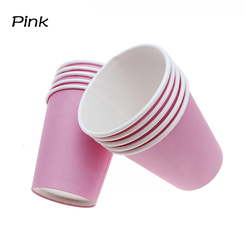 pink 10pcs cups Вечерние принадлежности с Минни Маус, детские одноразовые столовые приборы, тарелки, чашки, баннеры, свадебные украшения, подарок на день рождения ребенка - Цвет: pink 10pcs cups