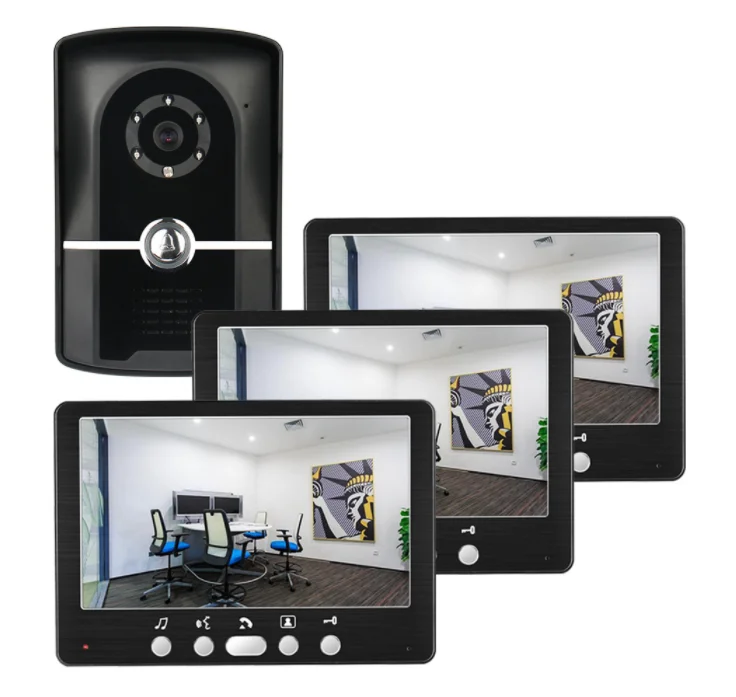 1camera 3monitor 1v2 Новое поступление домашняя охранная система внутренней связи " видео домофон 700TVL Водонепроницаемая ИК камера - Цвет: 1camera 3monitor